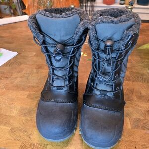 Thermolite Kids Black Winter Boots with Fur Lining